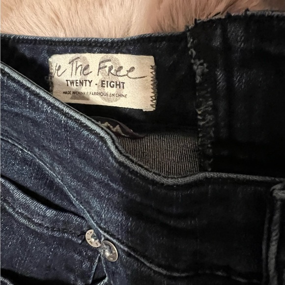 Free People Crvy Super High Rise Lace Up Flare Jeans Size 28 - Picture 3 of 5